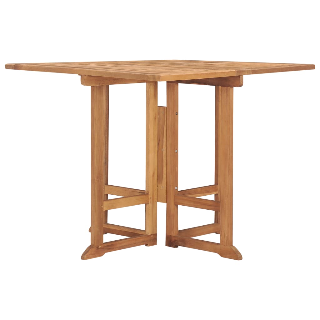 vidaXL Table à dîner pliable de jardin Ø90x75 cm Bois de teck solide