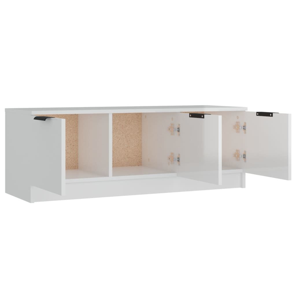 vidaXL Meuble TV Blanc brillant 102x35x36,5 cm Bois d'ingénierie