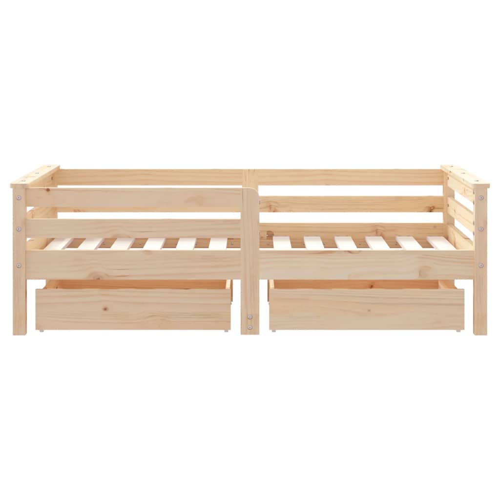 vidaXL Cadre de lit enfant avec tiroirs 70x140 cm bois de pin massif