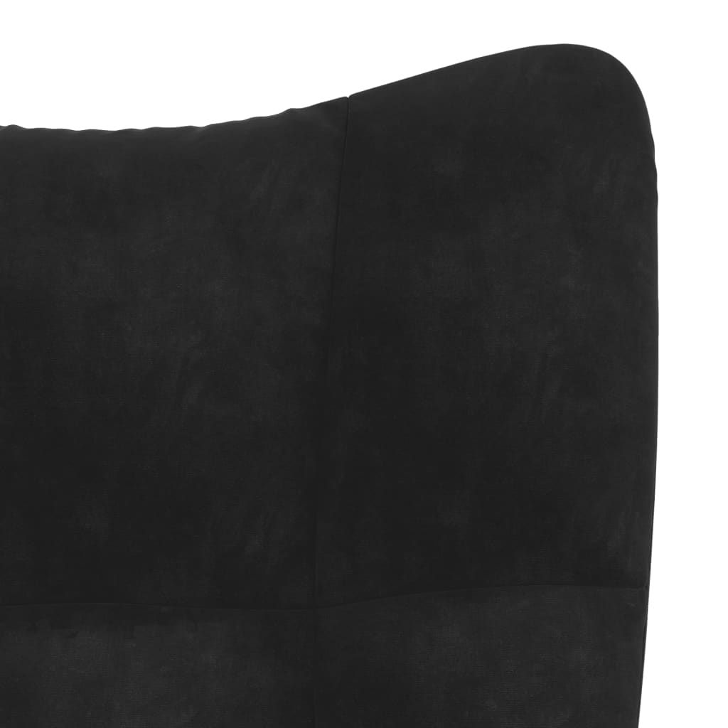 vidaXL Chaise à bascule avec repose-pied Noir Velours