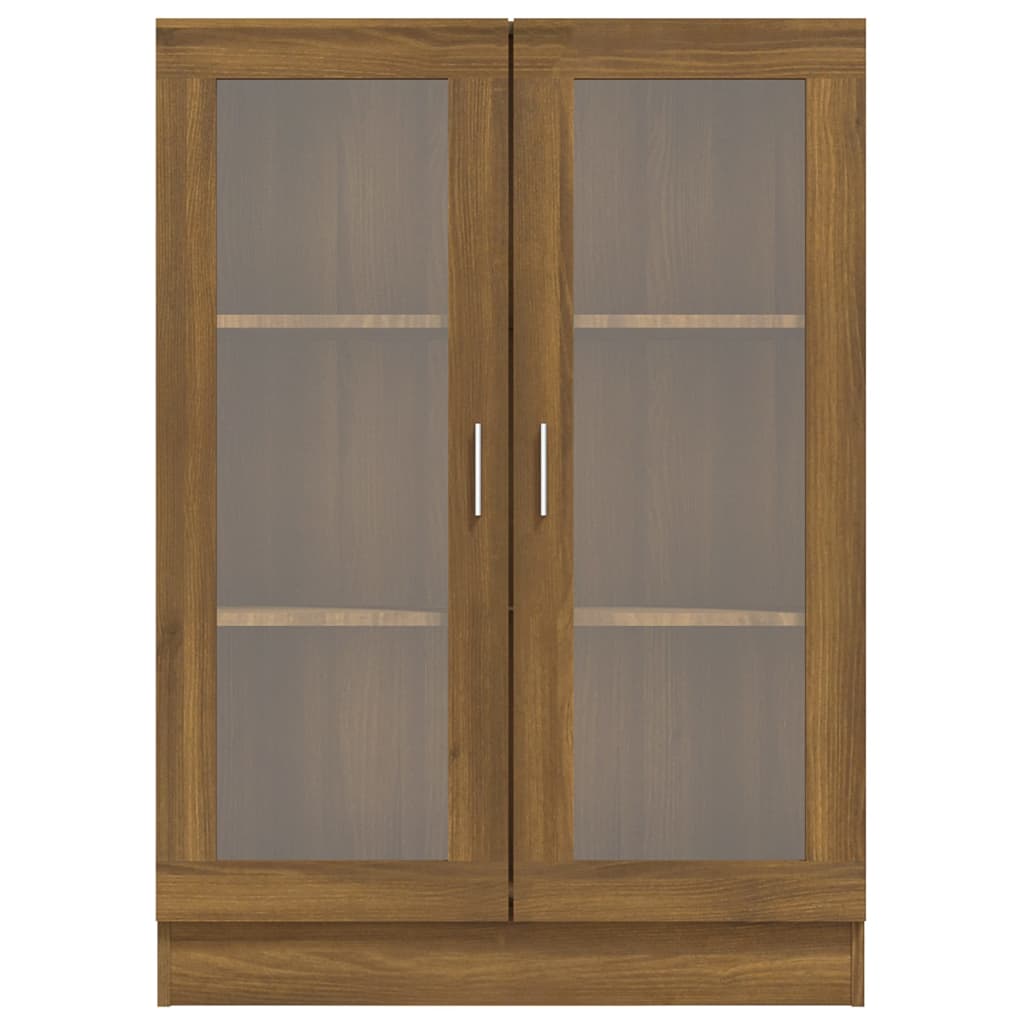 vidaXL Armoire à vitrine Chêne brun 82,5x30,5x115cm Bois d'ingénierie