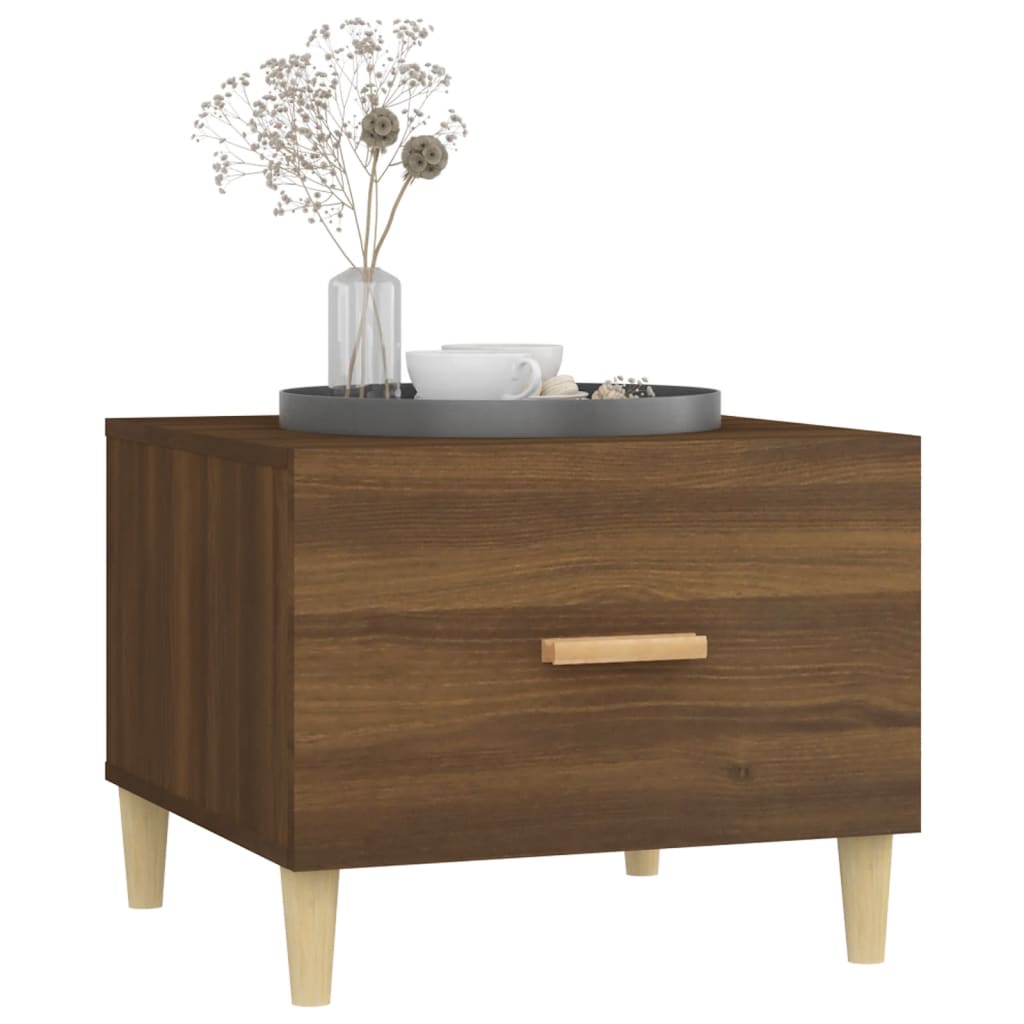 vidaXL Table basse Chêne marron 50x50x40 cm Bois d'ingénierie