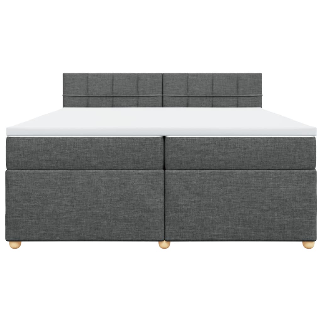 vidaXL Sommier à lattes de lit avec matelas Gris foncé 200x200cm Tissu