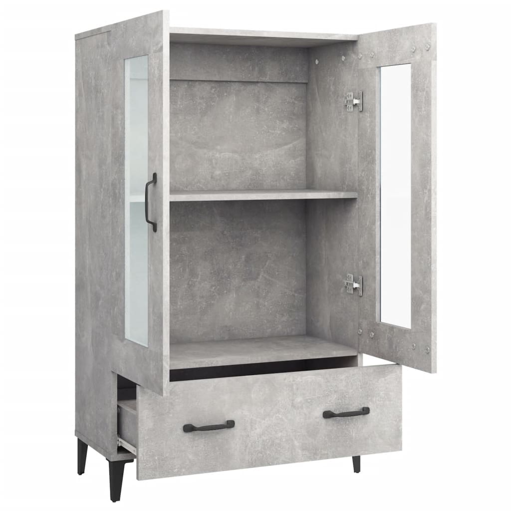 vidaXL Buffet haut Gris béton 70x31x115 cm Bois d'ingénierie