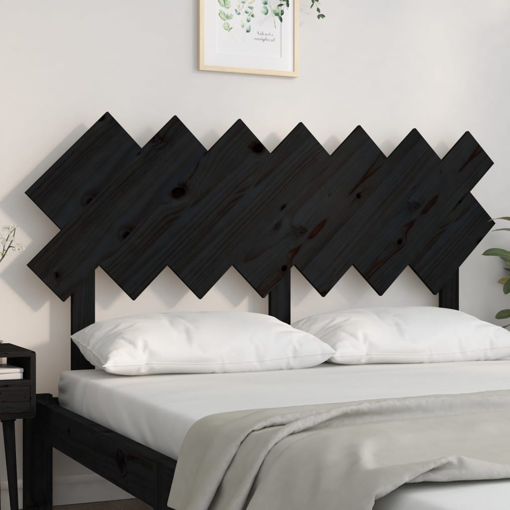 vidaXL Tête de lit Noir 151,5x3x81 cm Bois massif de pin