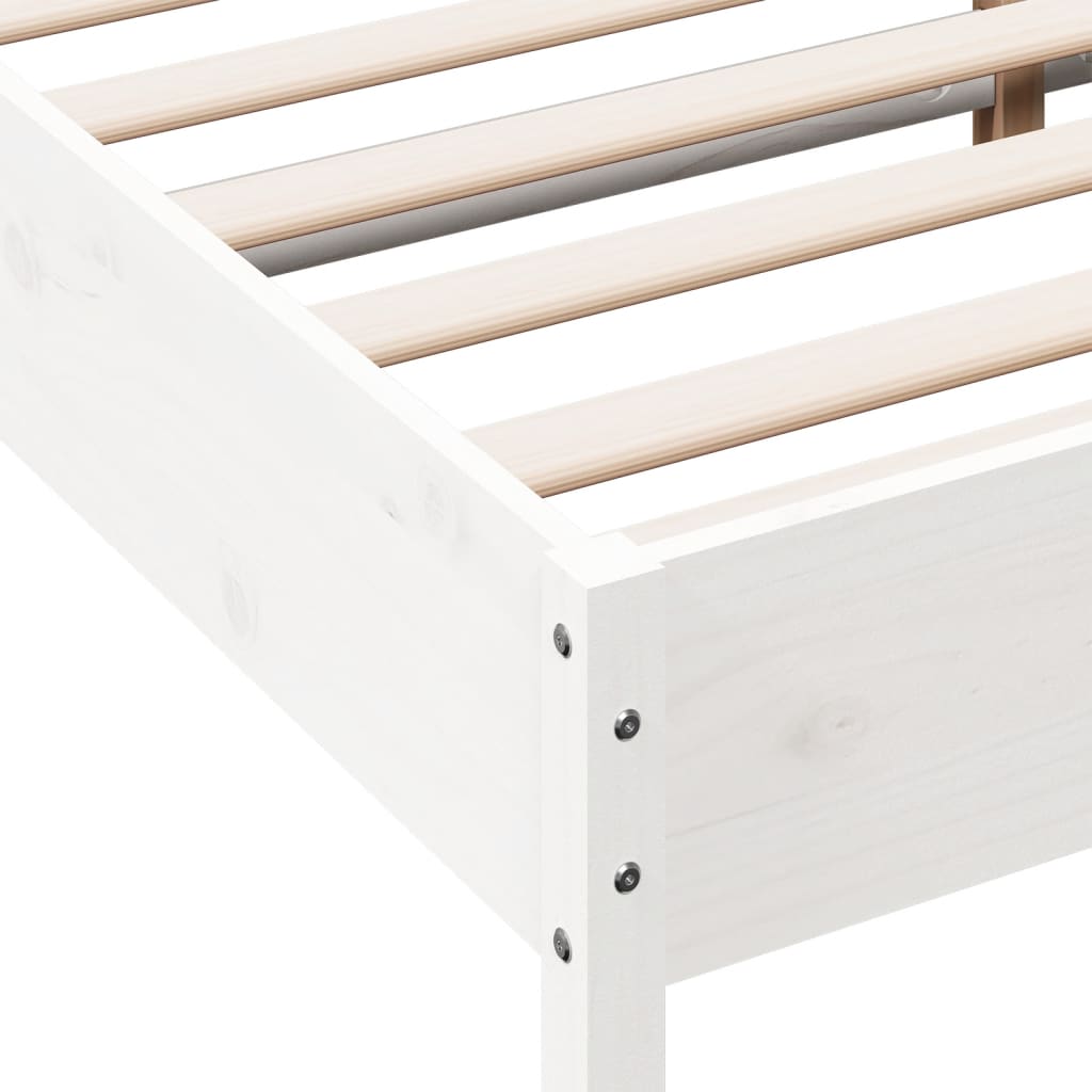 vidaXL Cadre de lit sans matelas blanc 200x200 cm bois massif de pin