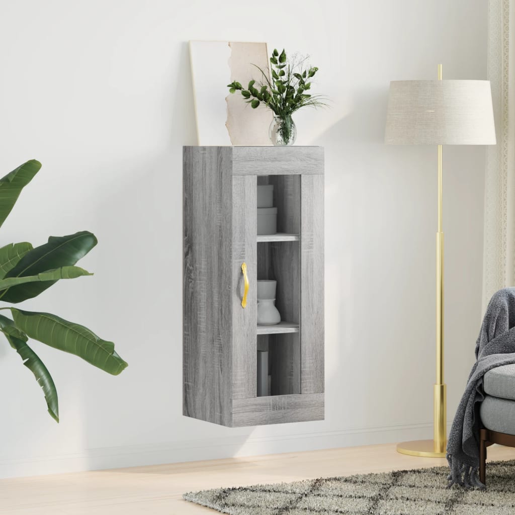 vidaXL Armoire murale sonoma gris 34,5x34x90 cm