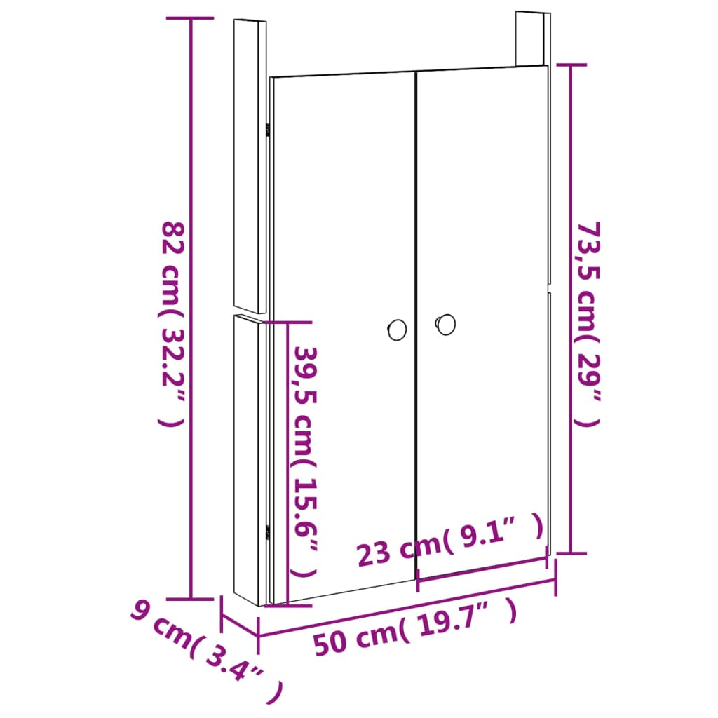 vidaXL Portes de cuisine d'extérieur blanc 50x9x82 cm bois pin massif