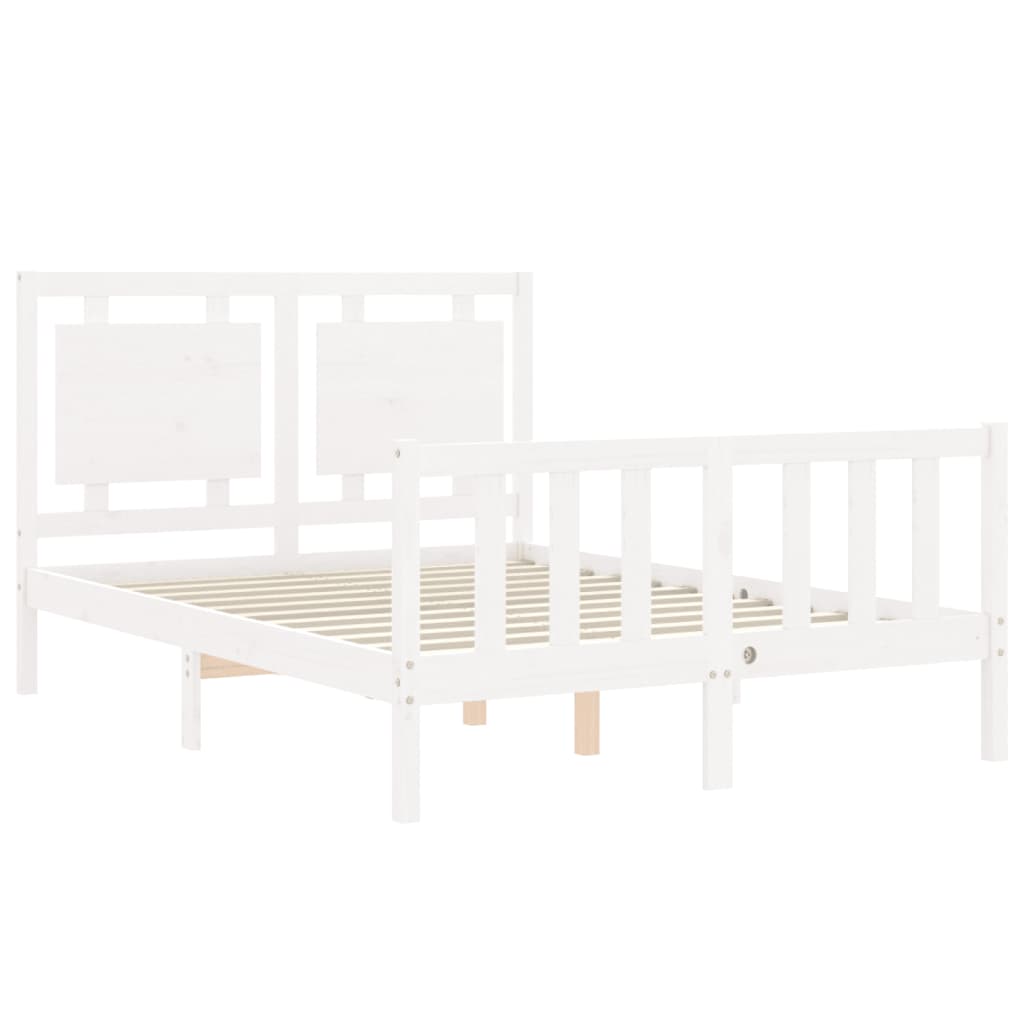 vidaXL Cadre de lit sans matelas blanc 140x200 cm bois de pin massif