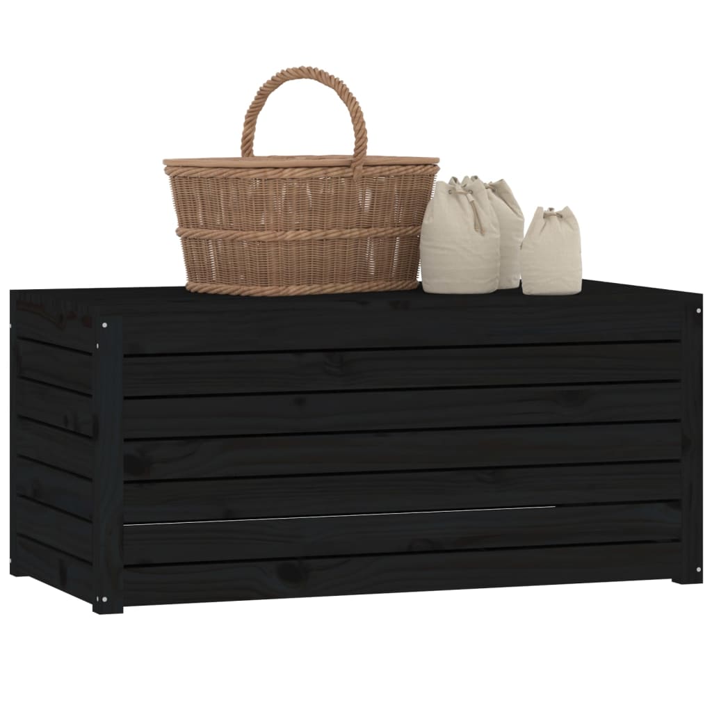 vidaXL Boîte de jardin noir 101x50,5x46,5 cm bois massif de pin