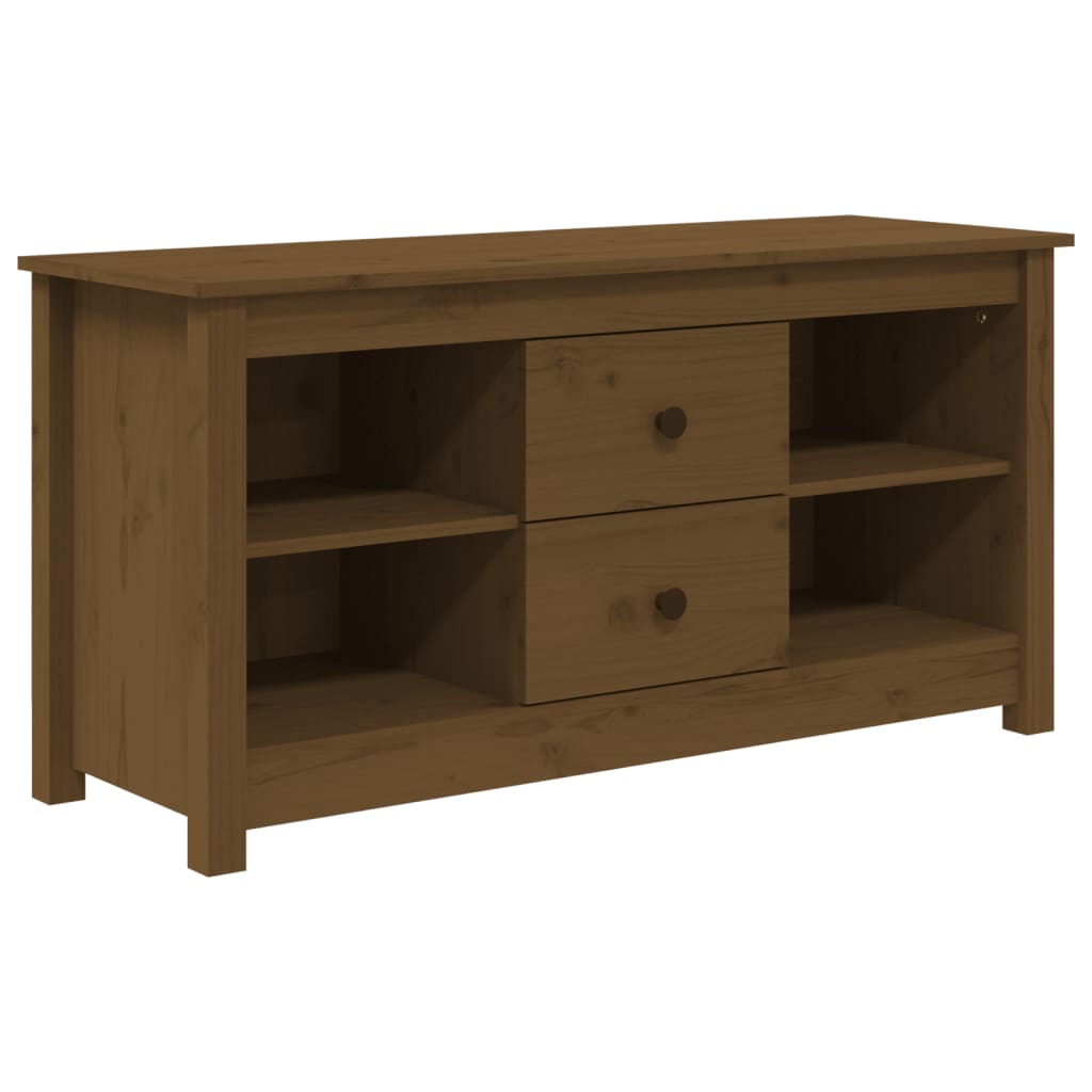 vidaXL Meuble TV Marron miel 103x36,5x52 cm Bois de pin massif