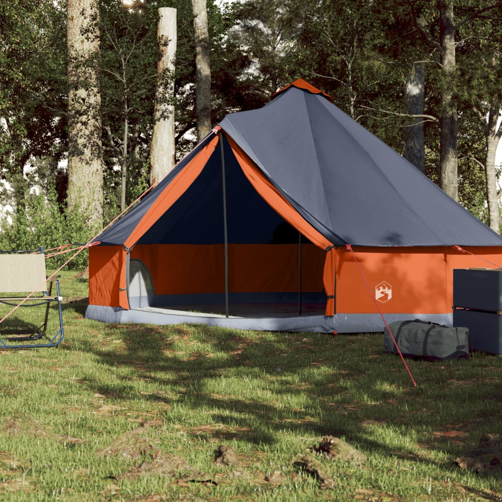 vidaXL Tente familiale tipi 6 personnes gris et orange imperméable