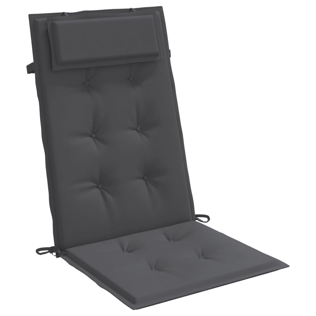 vidaXL Coussins de chaise à dossier haut lot de 2 anthracite