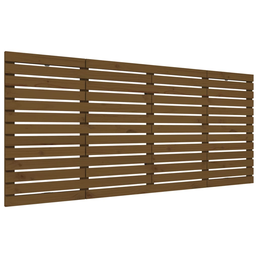 vidaXL Tête de lit murale Marron miel 156x3x91,5 cm Bois massif de pin