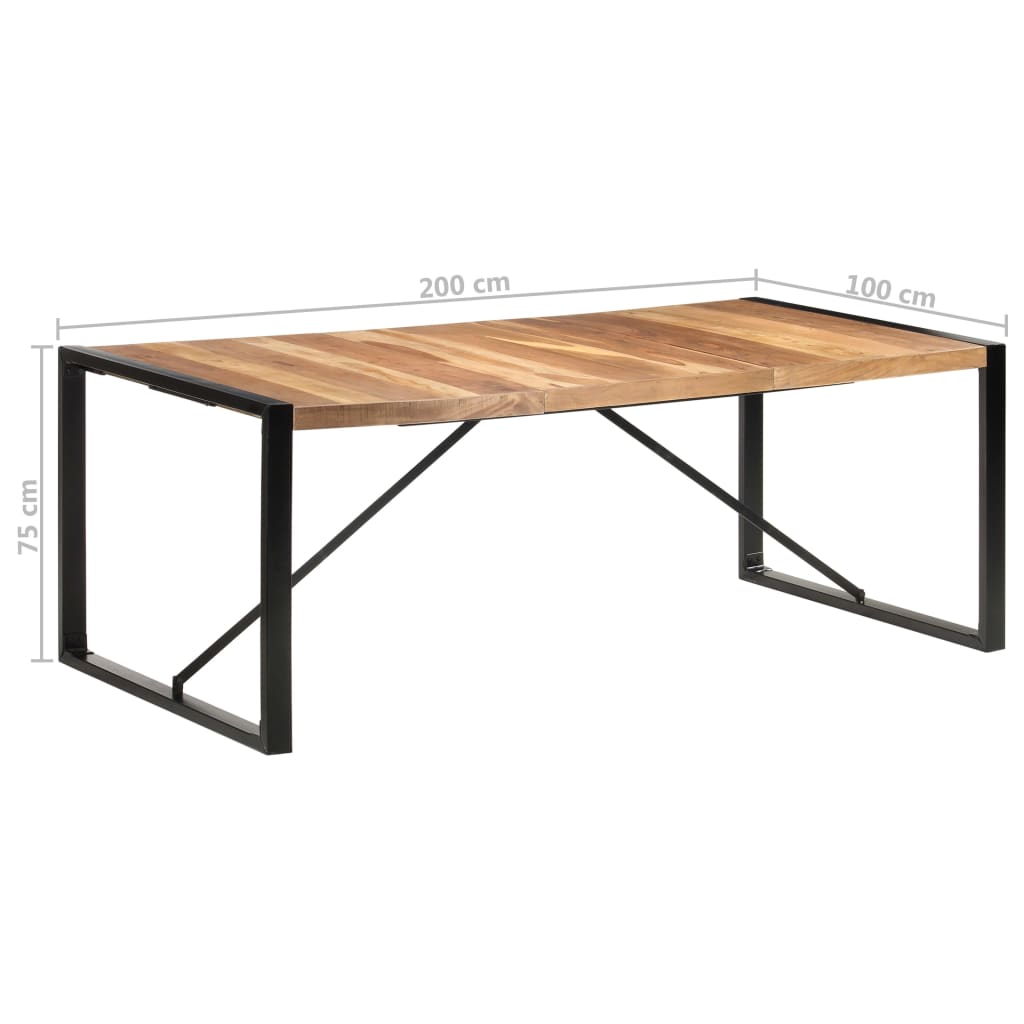 vidaXL Table à manger 200x100x75 cm bois massif