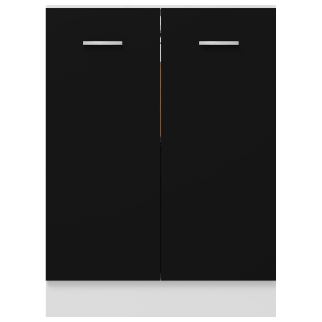 vidaXL Armoire de plancher Noir 60x46x81,5 cm Bois d'ingénierie