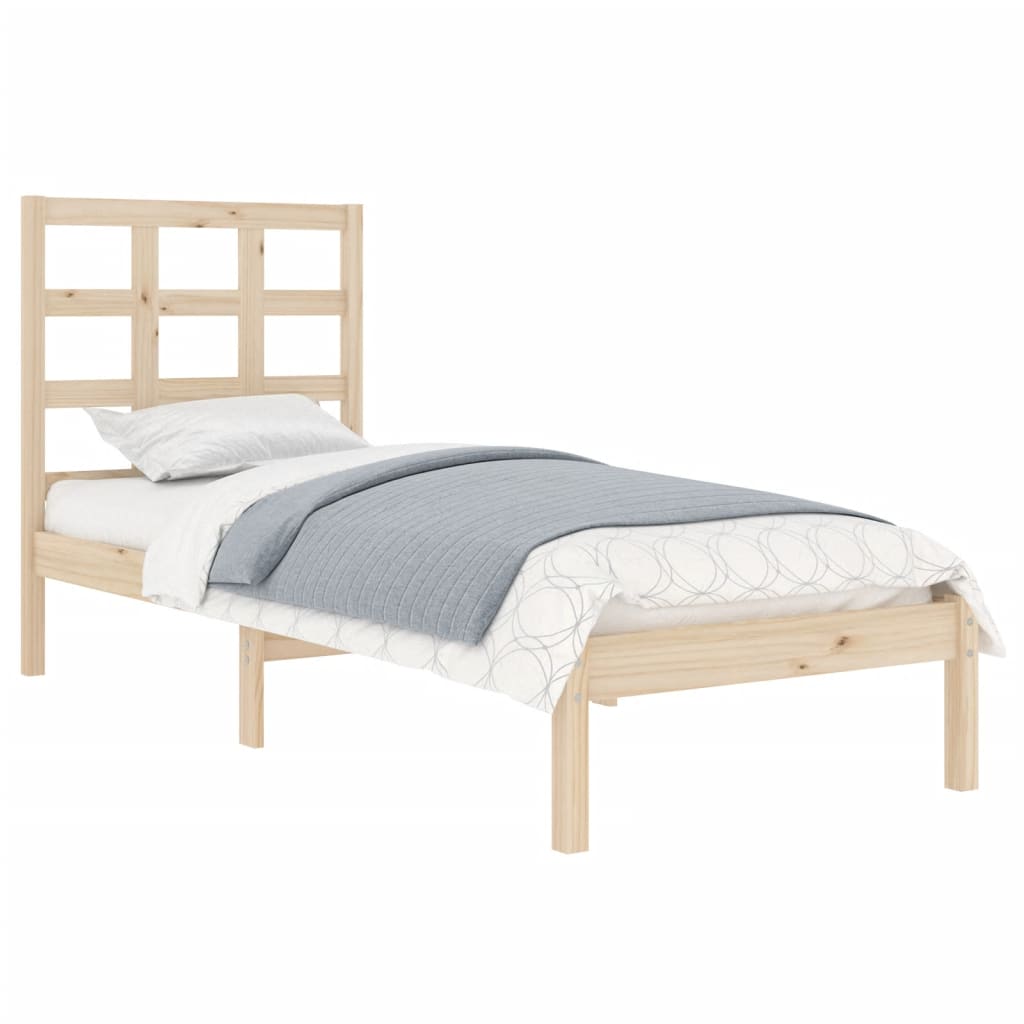 vidaXL Cadre de lit bois massif 90x190 cm simple