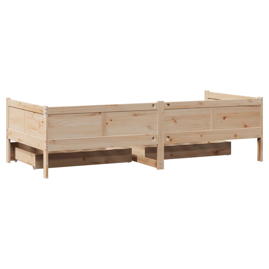 vidaXL Lit de jour avec tiroirs sans matelas 90x190 cm bois massif