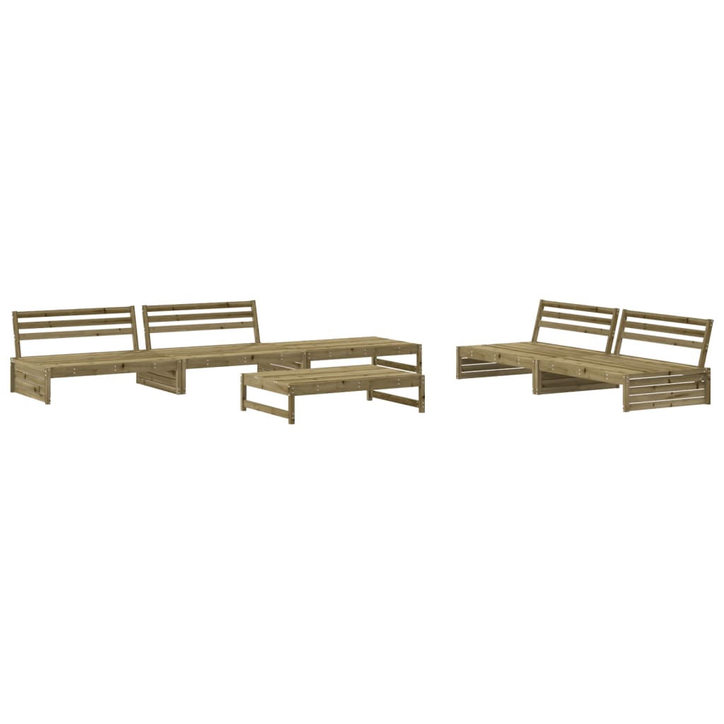 vidaXL Salon de jardin 6 pcs avec coussins bois de pin imprégné