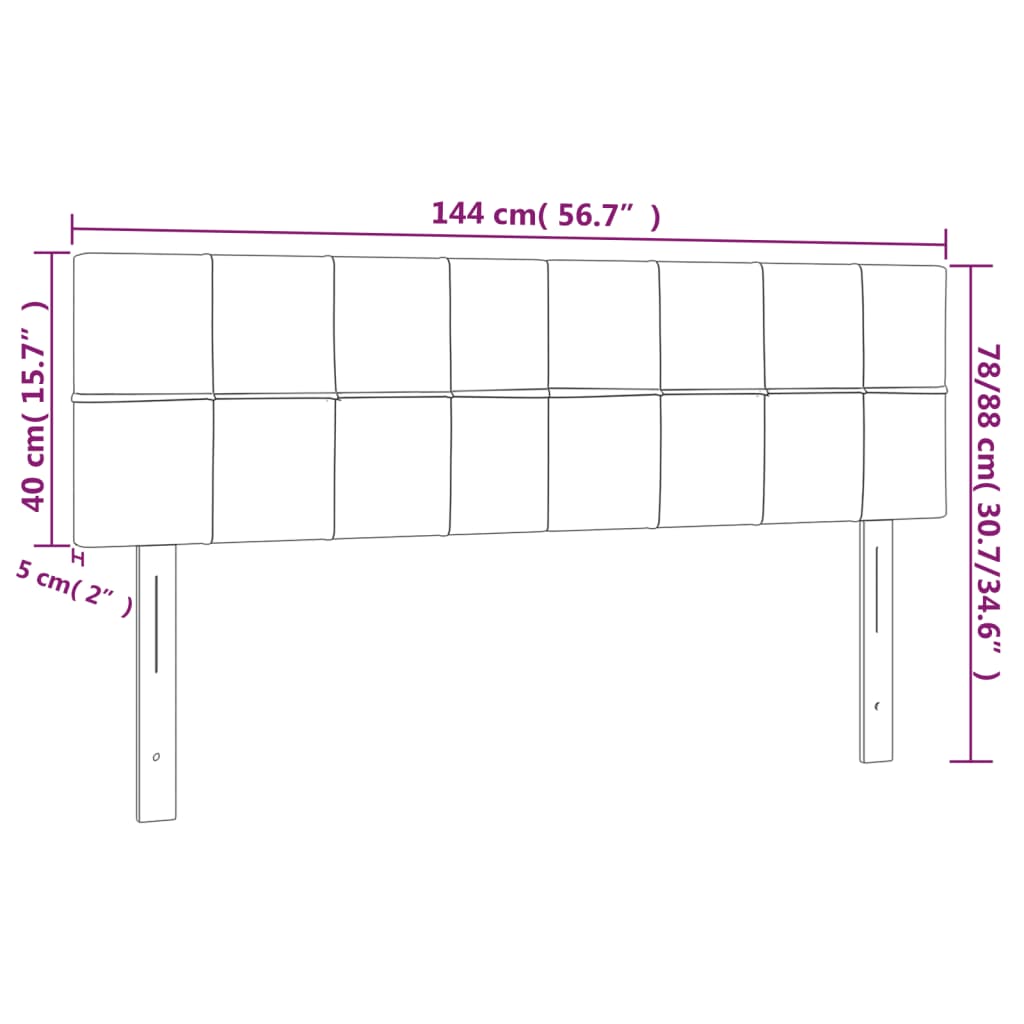 vidaXL Tête de lit à LED Crème 144x5x78/88 cm Tissu