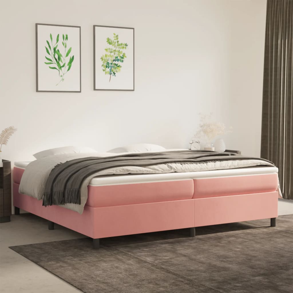 vidaXL Cadre de lit Rose 200x200 cm Velours