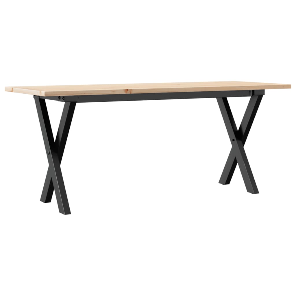 vidaXL Table basse cadre en X 110x40x45 cm bois de pin massif et fonte