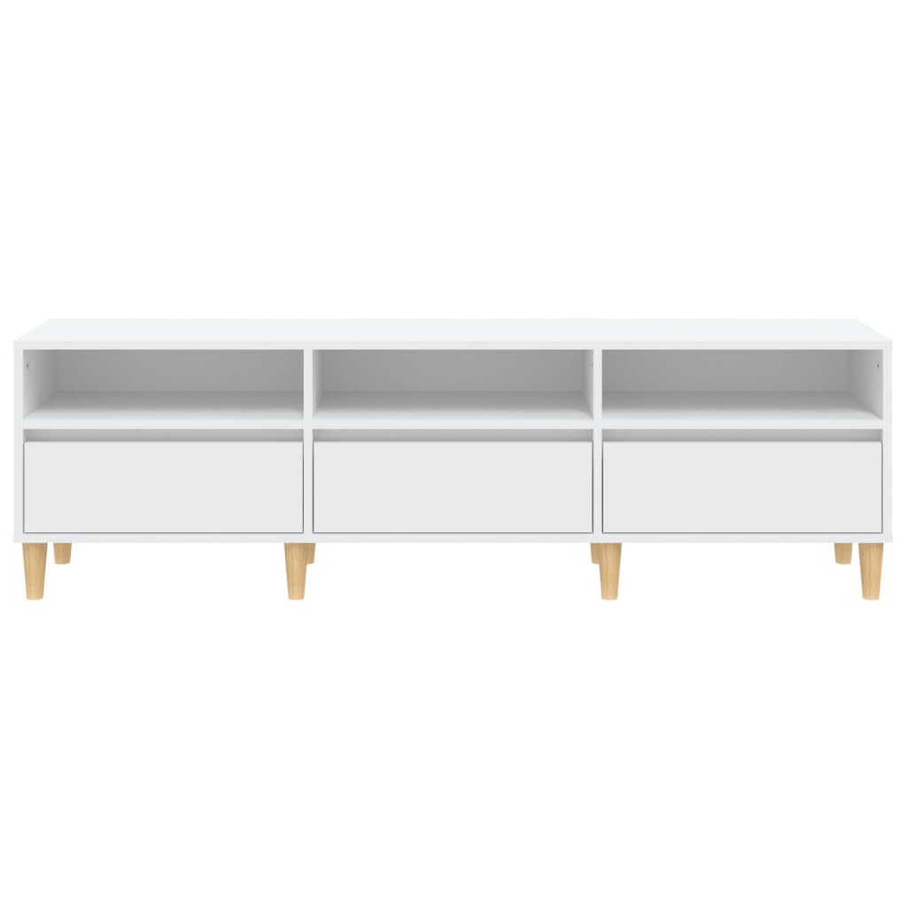 vidaXL Meuble TV blanc 150x30x44,5 cm bois d'ingénierie