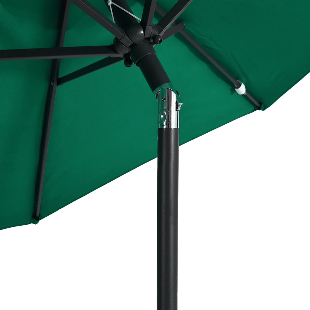 vidaXL Parasol de jardin avec mât en acier vert 225x225x212 cm