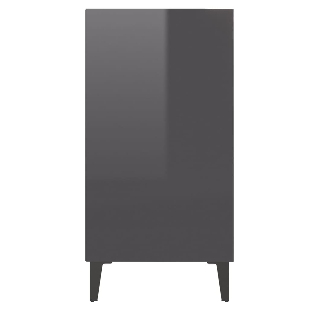 vidaXL Buffet gris brillant 57x35x70 cm bois d'ingénierie