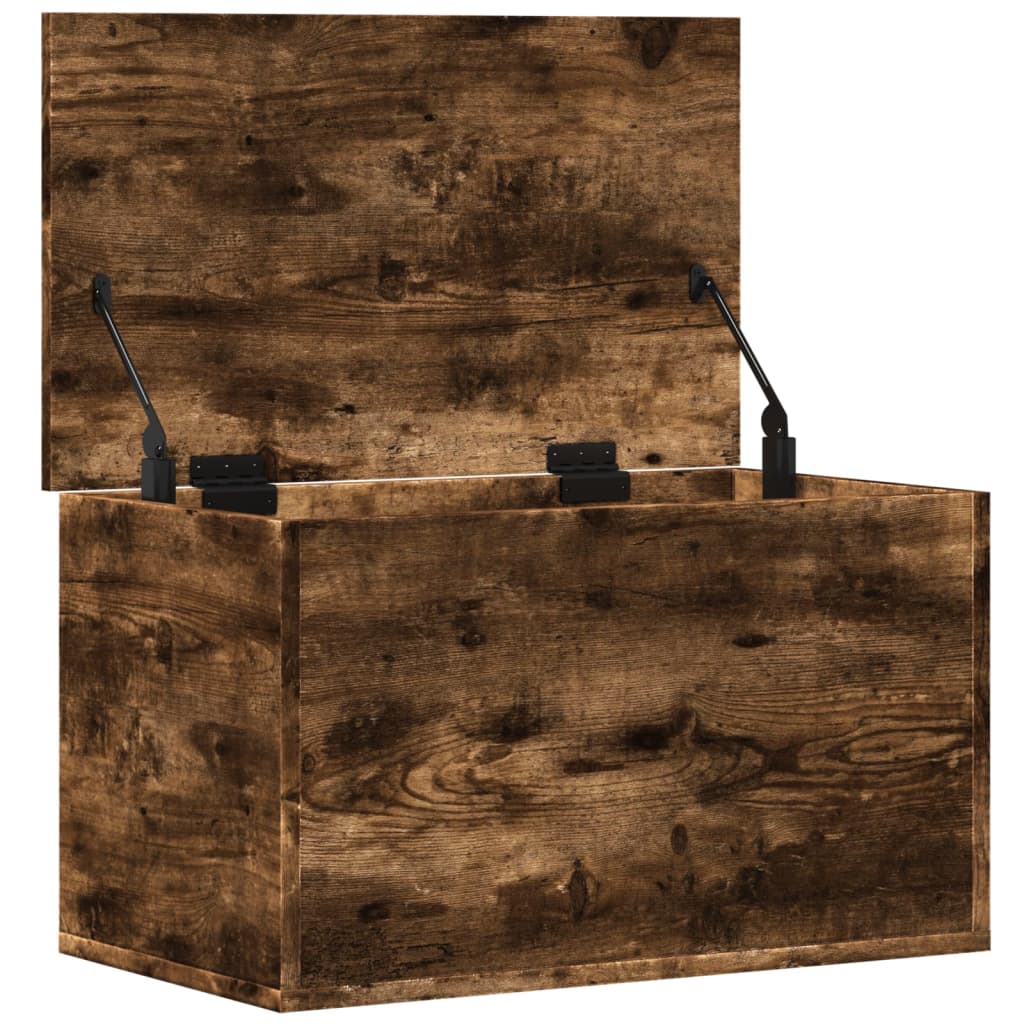 vidaXL Boîte de rangement chêne fumé 60x35x35 cm bois d'ingénierie