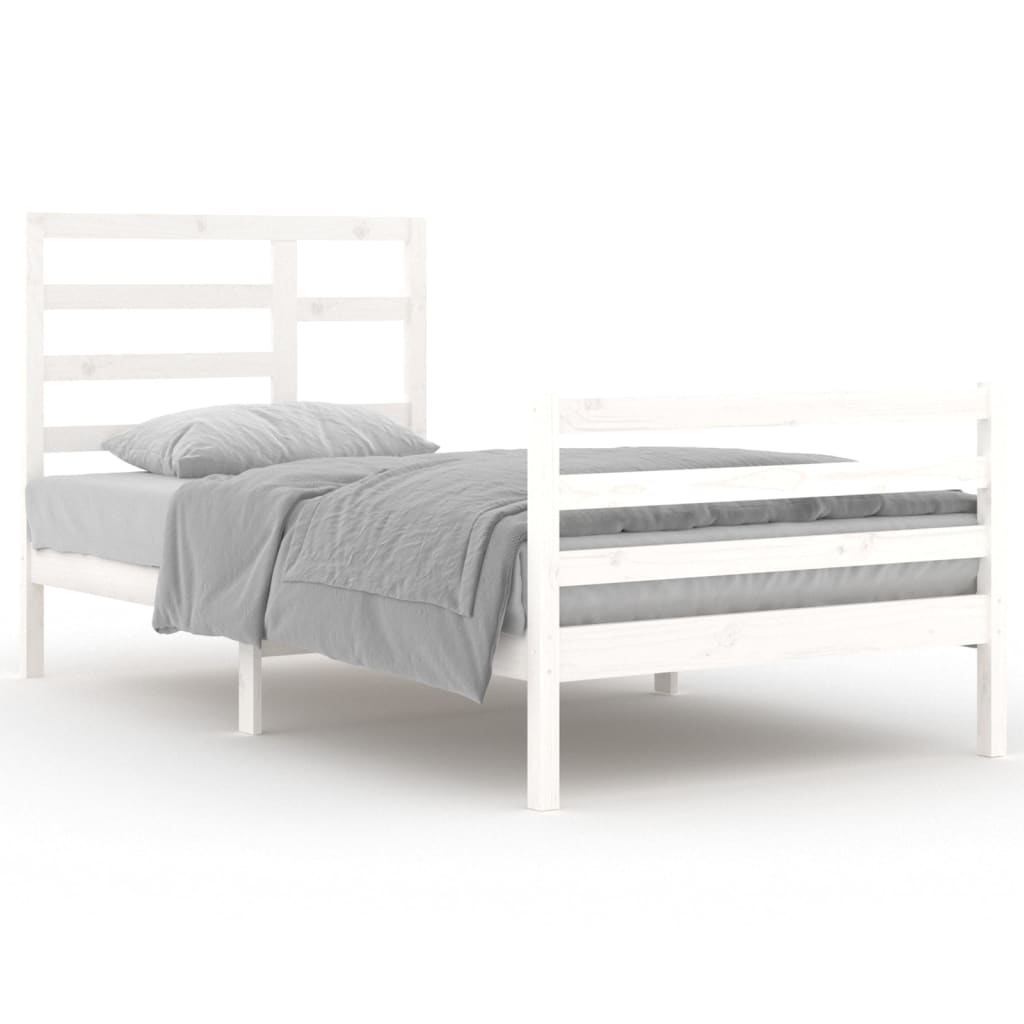 vidaXL Cadre de lit sans matelas blanc bois massif 100x200 cm