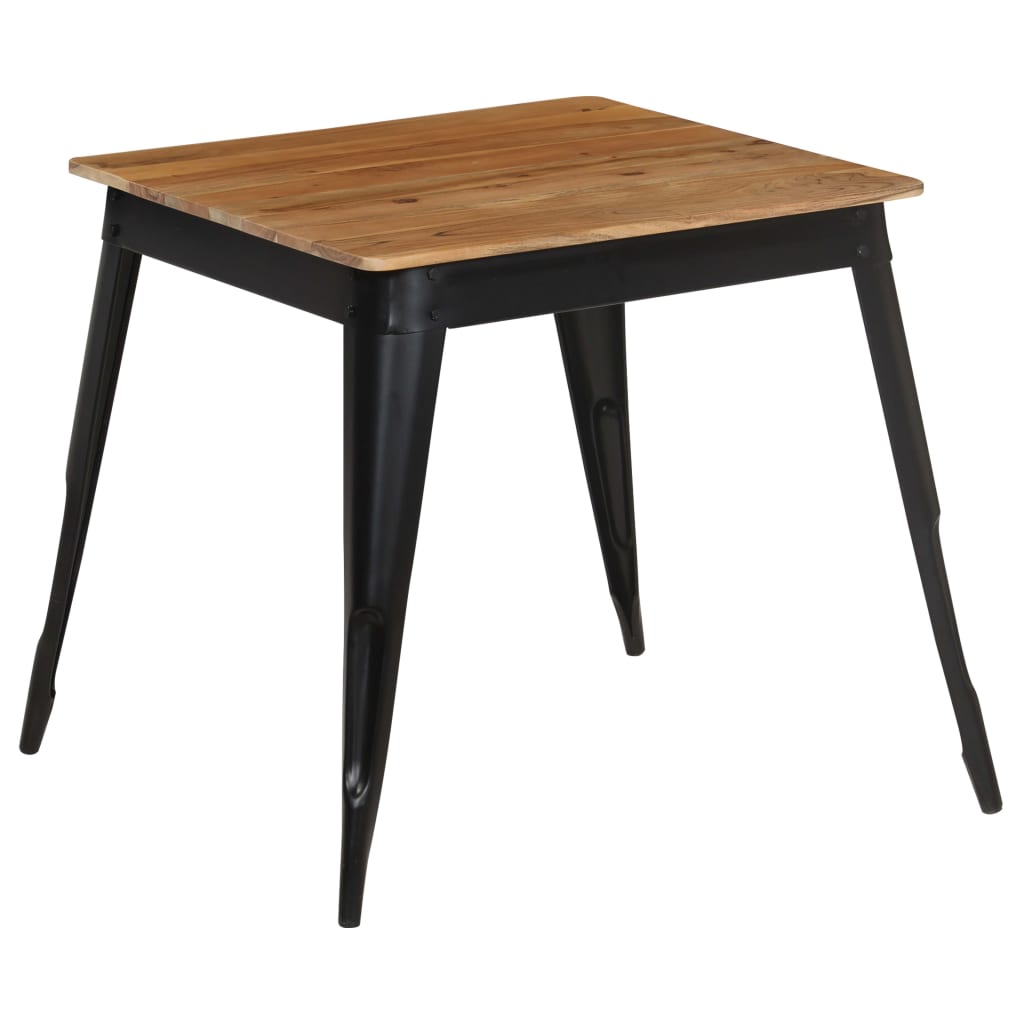 vidaXL Table à manger Bois d'acacia massif et acier 75x75x76 cm