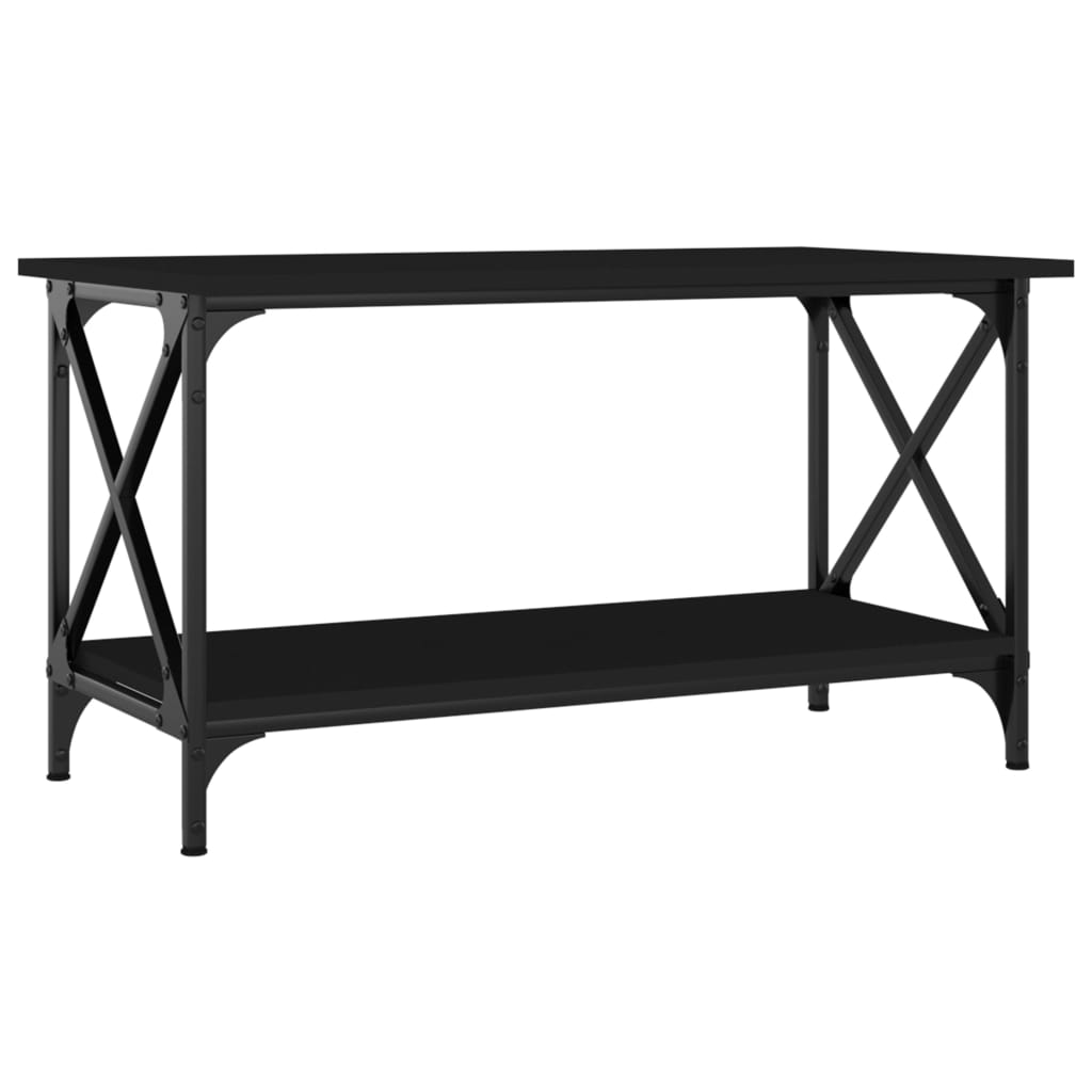 vidaXL Table basse Noir 80x45x45 cm Bois d'ingénierie et fer