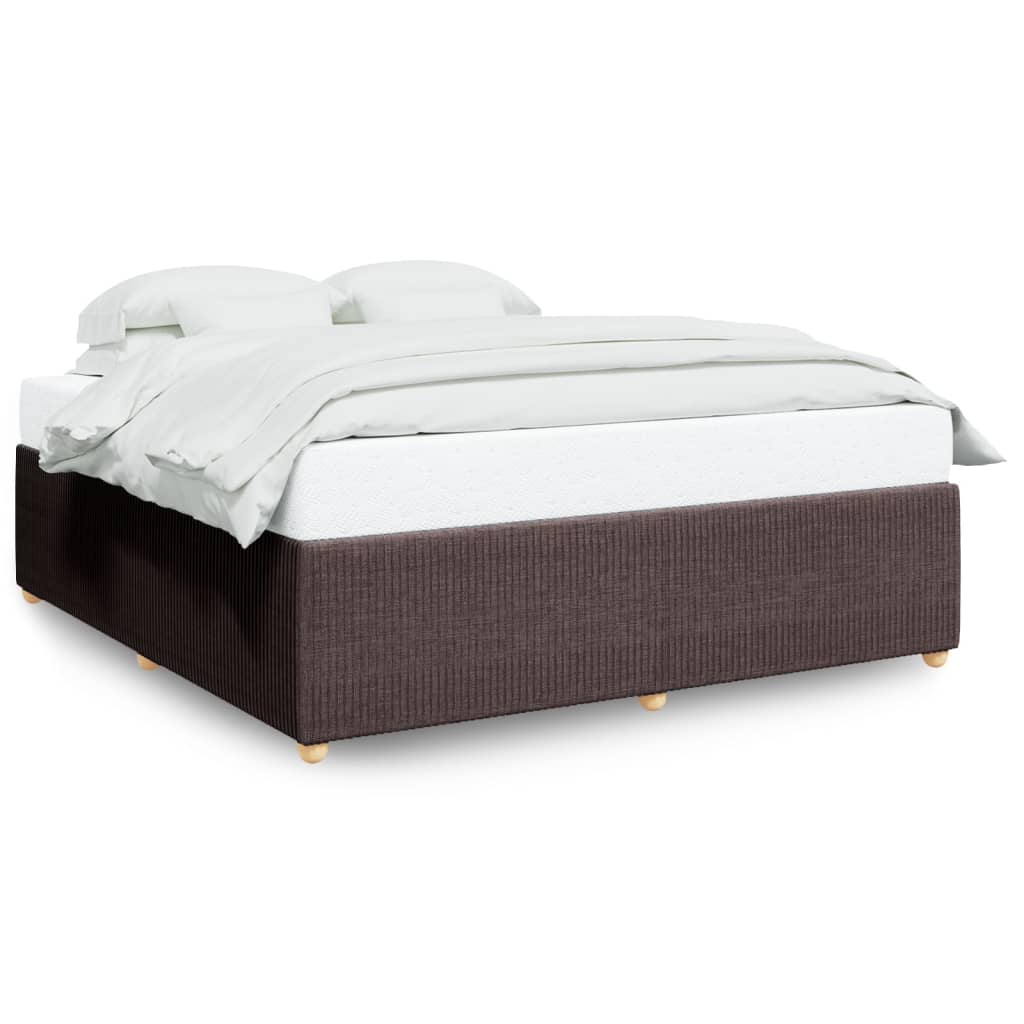 vidaXL Cadre de lit sans matelas marron foncé 180x200 cm tissu