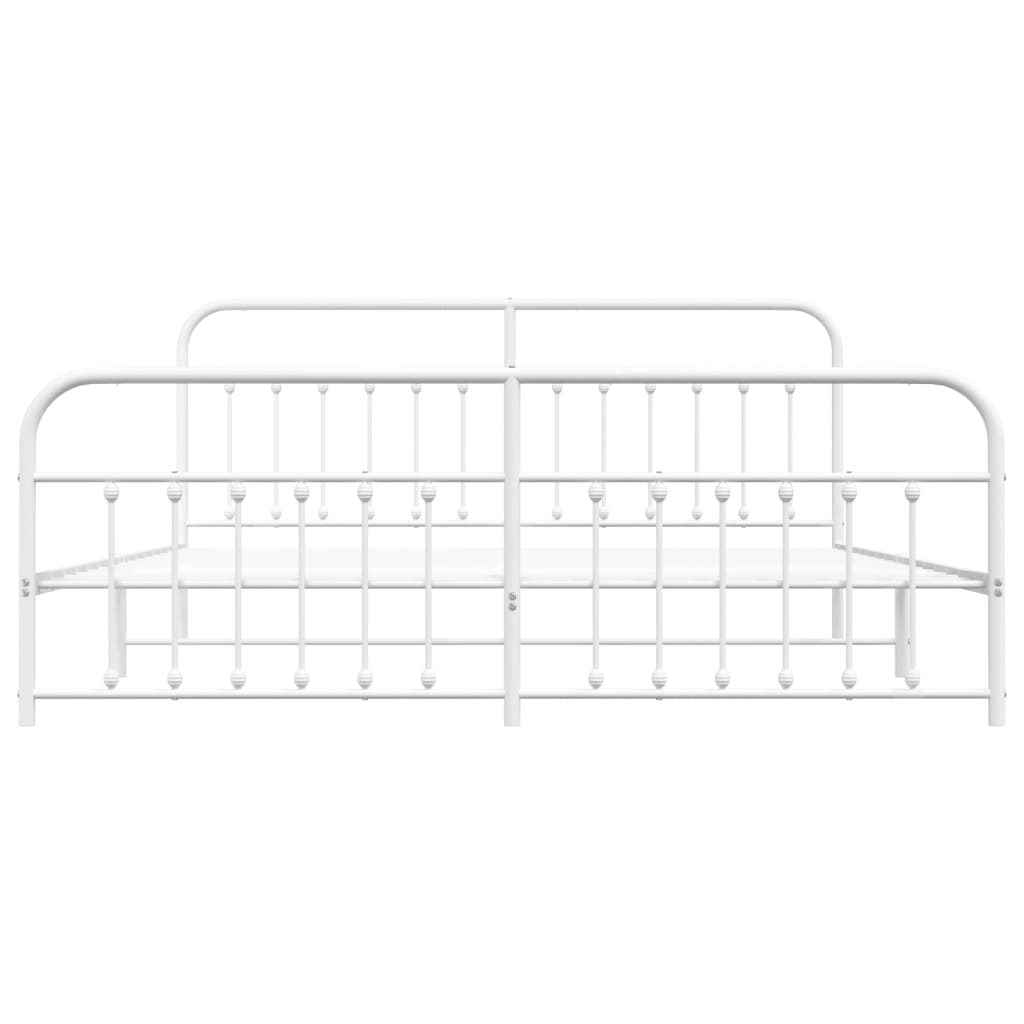 vidaXL Cadre de lit métal sans matelas et pied de lit blanc 200x200 cm