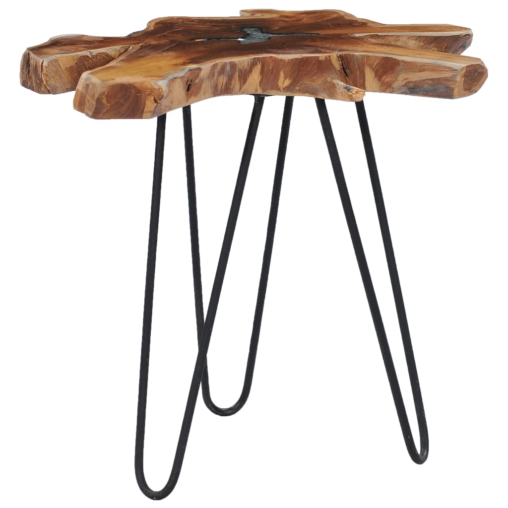 vidaXL Table basse 70x45 cm Bois de teck massif et polyrésine