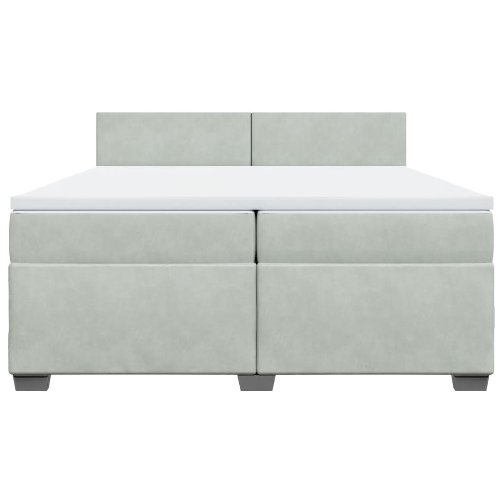 vidaXL Sommier à lattes de lit et matelas Gris clair 200x200cm Velours