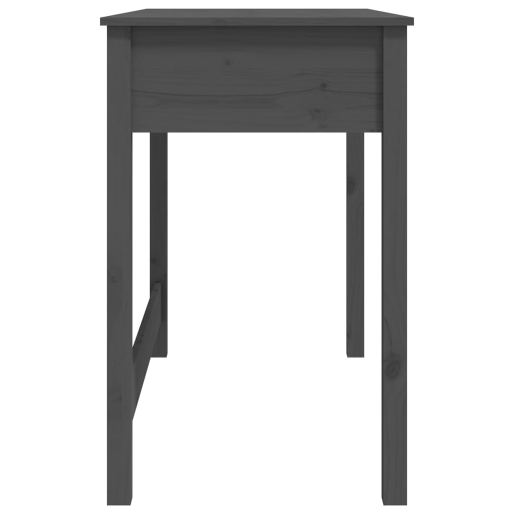 vidaXL Bureau avec tiroirs Gris 100x50x78 cm Bois massif de pin