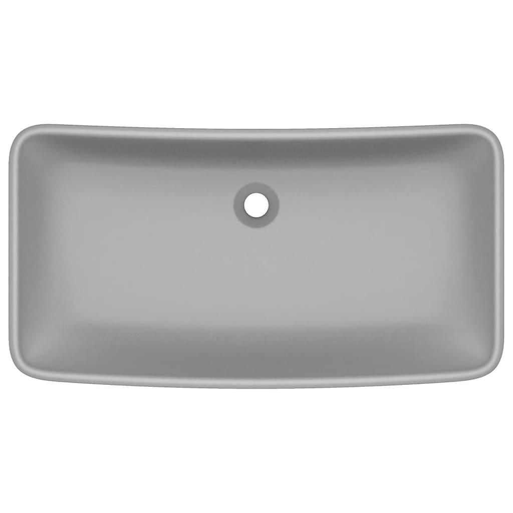 vidaXL Lavabo de luxe rectangulaire Gris clair mat 71x38 cm Céramique