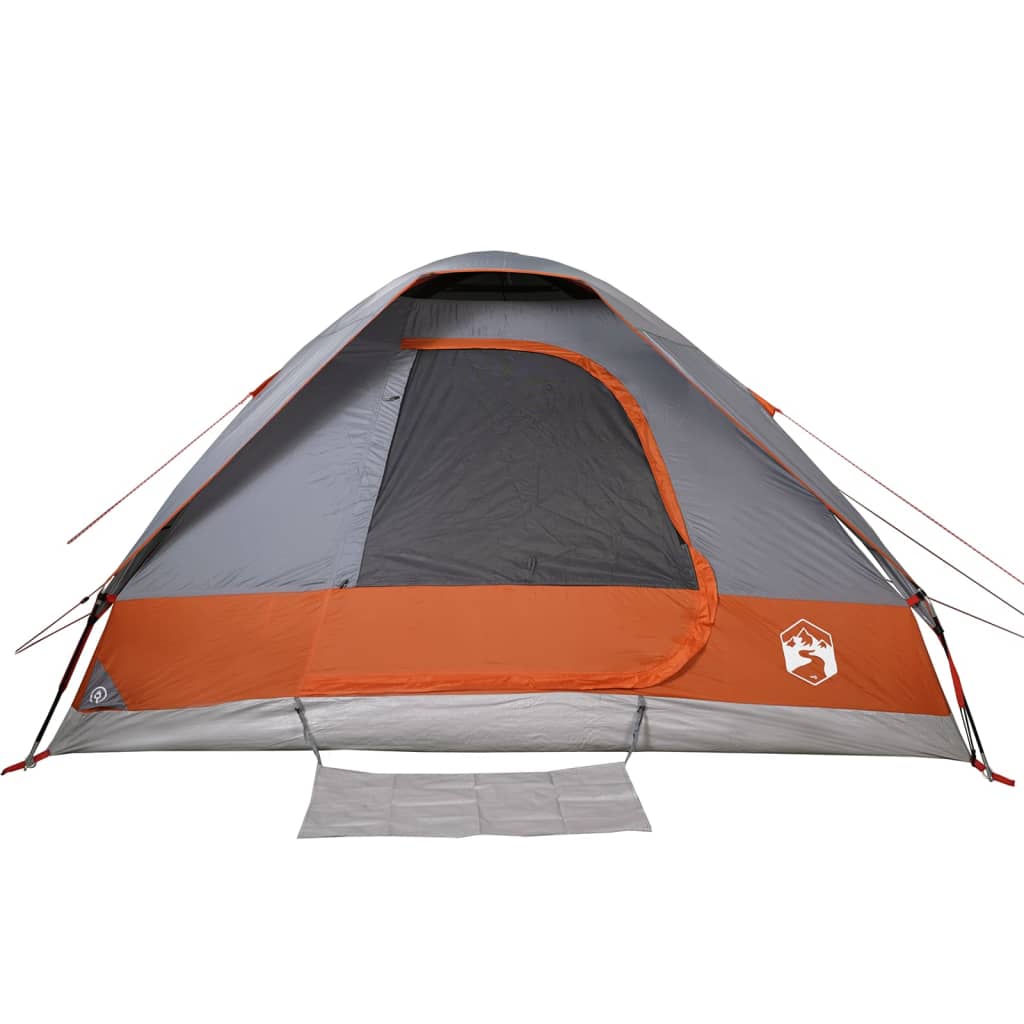 vidaXL Tente de camping à dôme 2 personnes gris et orange imperméable