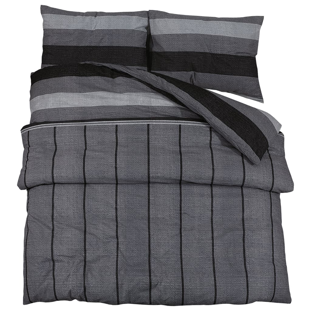 vidaXL Ensemble de housse de couette gris foncé 200x200 cm Coton