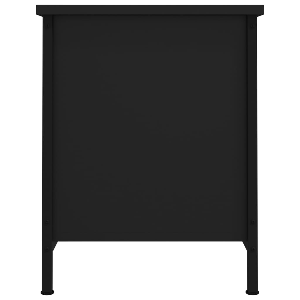 vidaXL Meuble TV avec portes noir 60x35x45 cm bois d'ingénierie