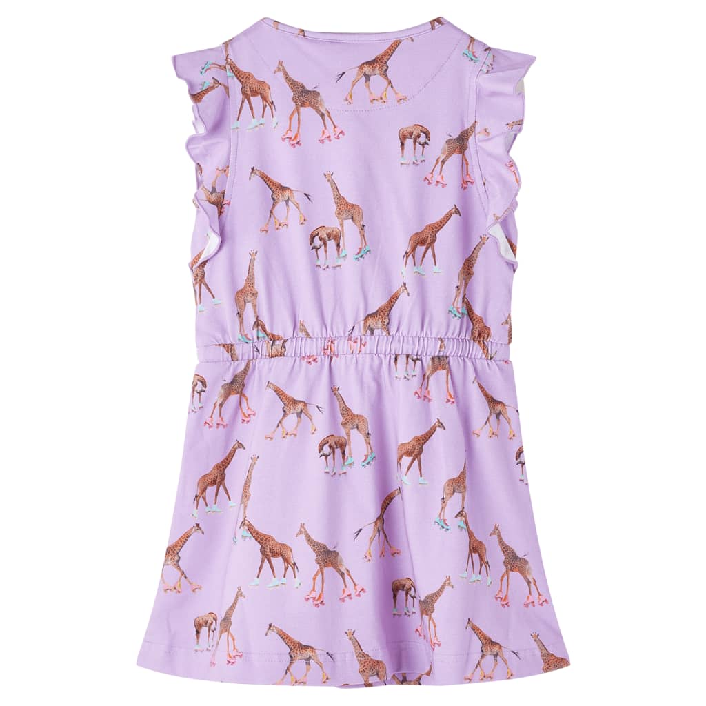 Robe fille manches à volants cordon de serrage lila 104