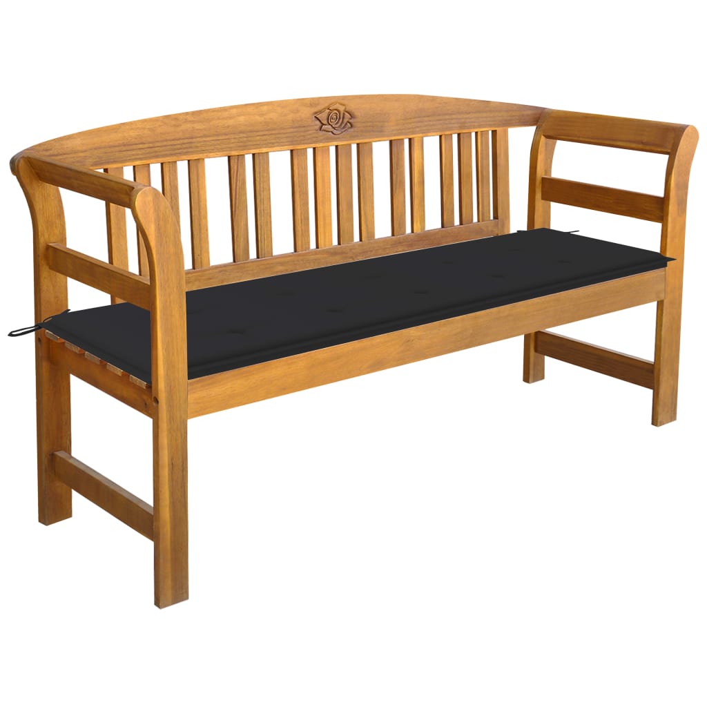 vidaXL Banc de jardin avec coussin 157 cm Bois d'acacia massif