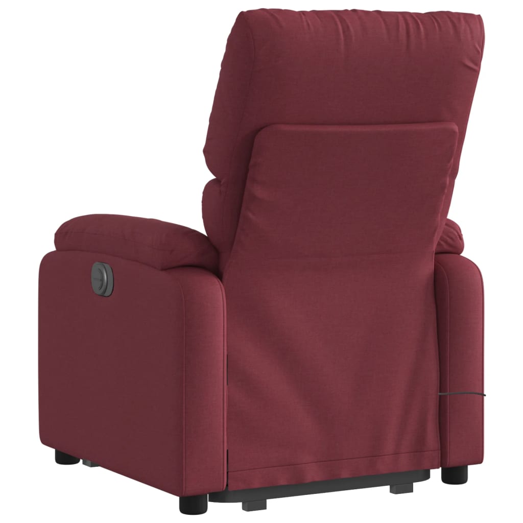 vidaXL Fauteuil inclinable de massage électrique Rouge bordeaux Tissu