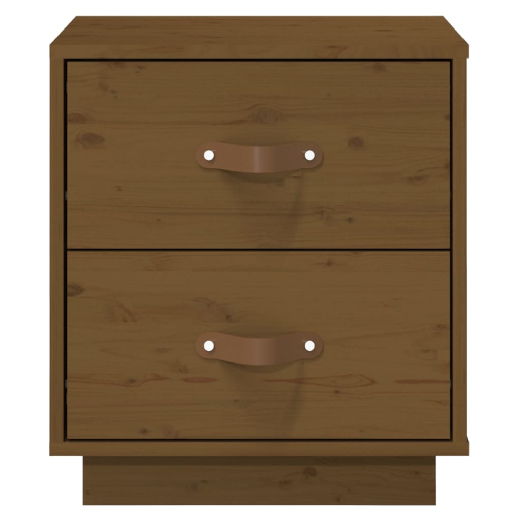  vidaXL Tables de chevet 2 pcs Marron miel 40x34x45 cm Bois pin massif