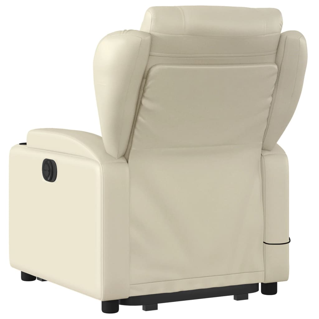 vidaXL Fauteuil inclinable de massage Crème Similicuir