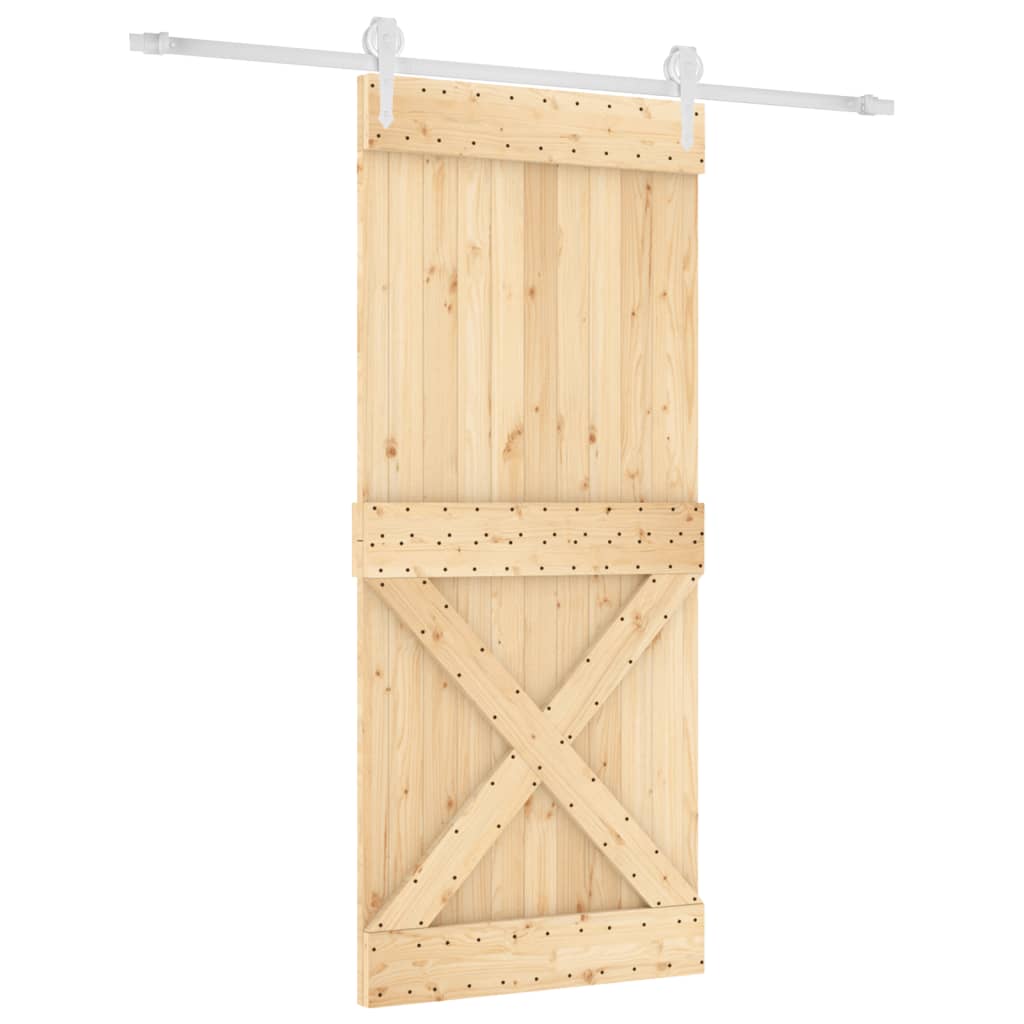 vidaXL Porte coulissante et kit de quincaillerie 90x210 cm pin massif