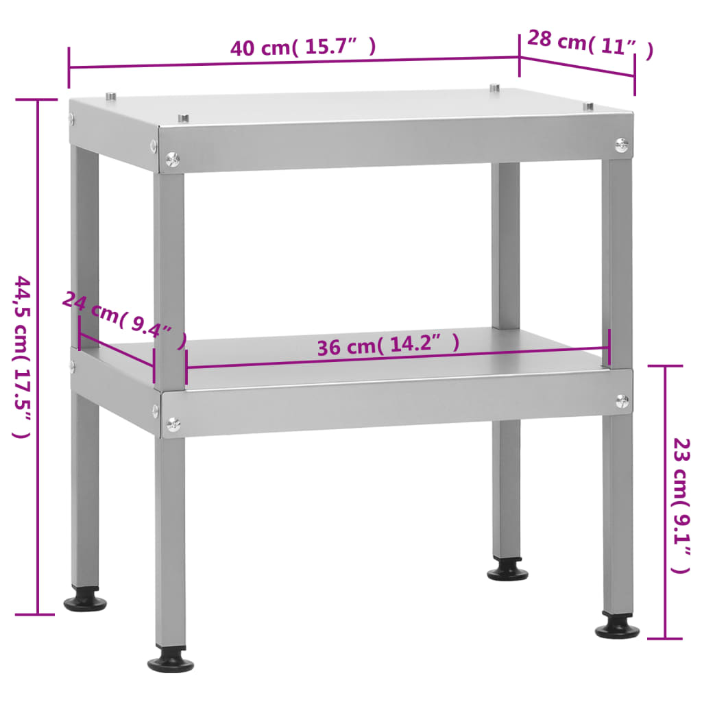 vidaXL Fumoir à four à barbecue avec table acier galvanisé