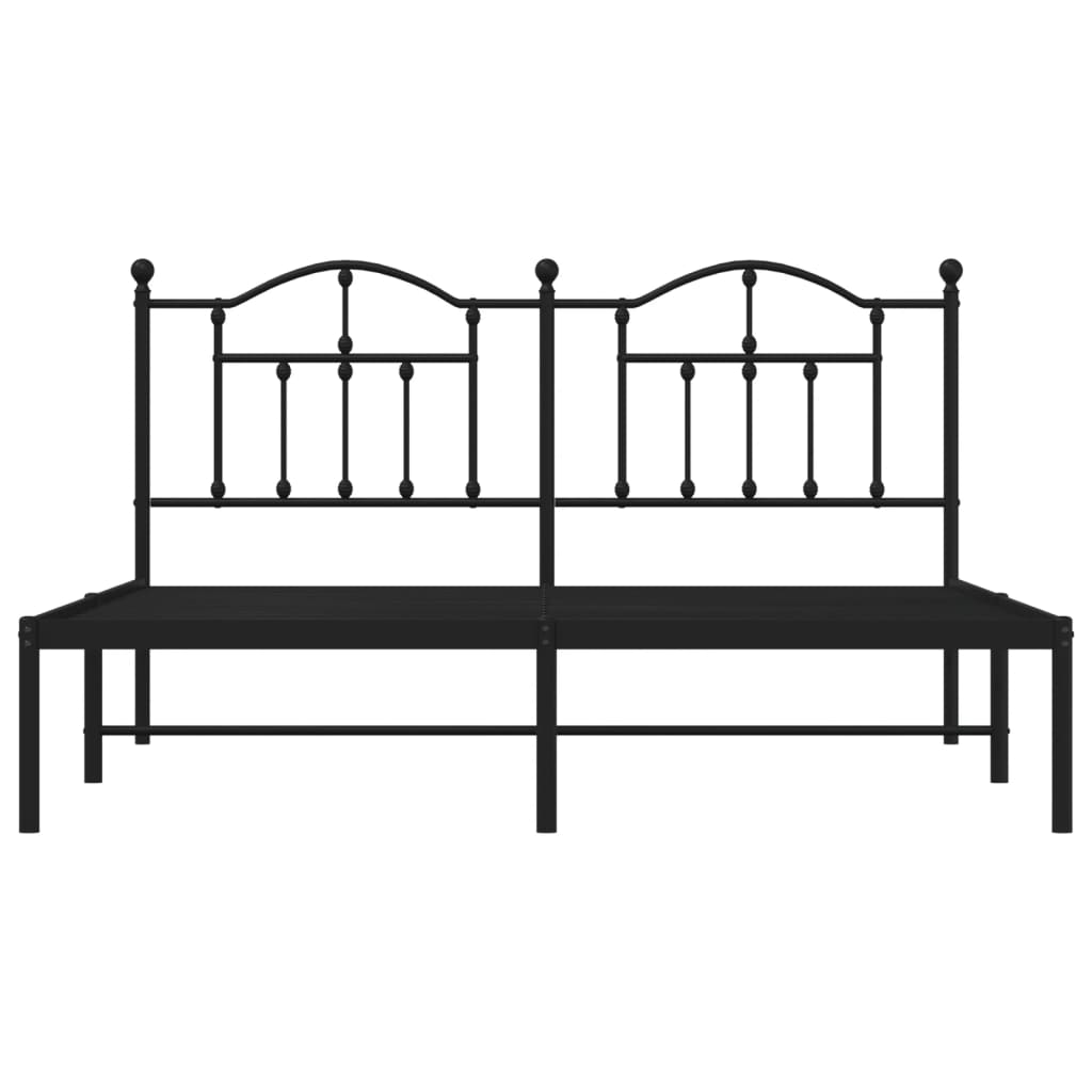 vidaXL Cadre de lit métal sans matelas avec tête de lit noir 183x213cm